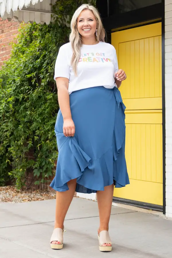 Casual Daze Skirt, Slate Blue