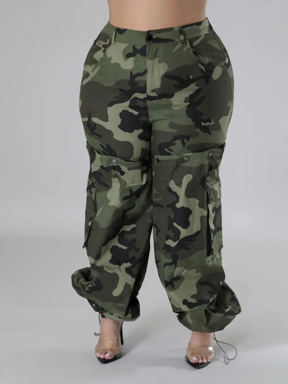 Plus-Size Fashion Women'S Detachable Camouflage Pants