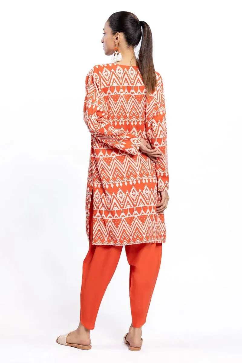 2 Piece | Kurta & Pants | Color Orange