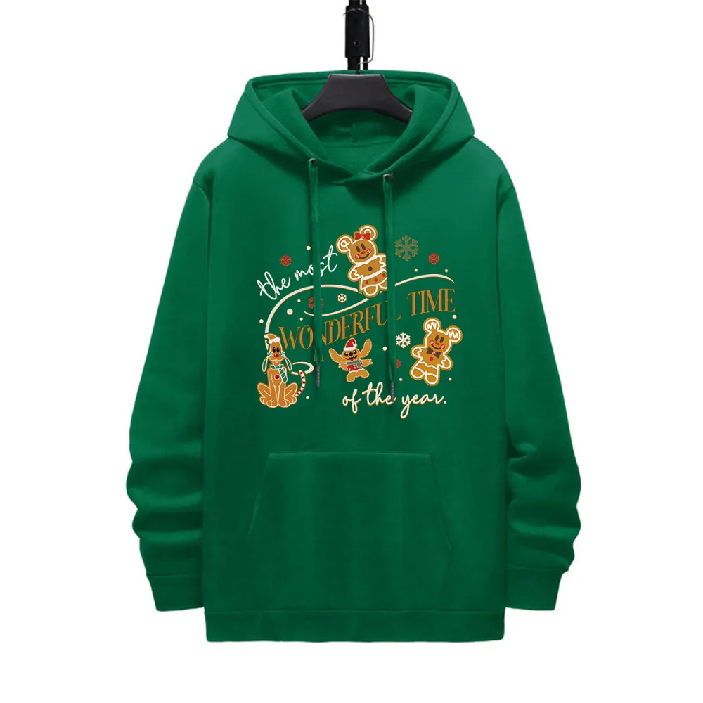 THE MOST WONDERFUL TIME OF THE YEAR PATTERN PRINTED HOODIE