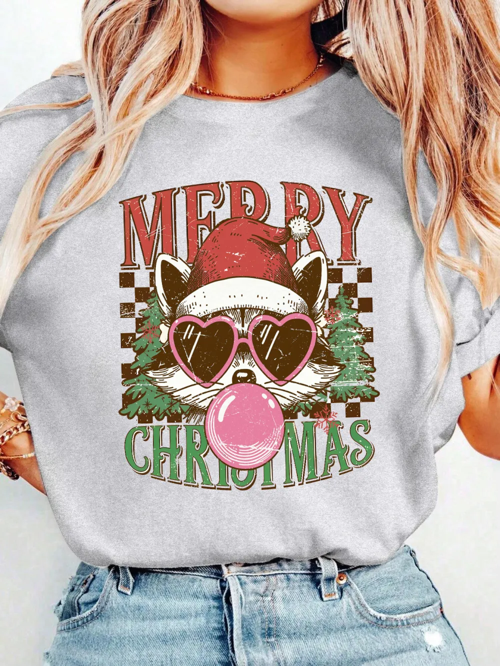 Christmas raccoon Lady T-shirt