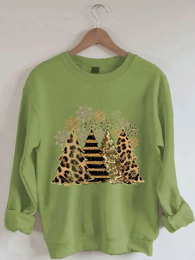 Women' Leopard   Tree Print Casual Sweatshirt