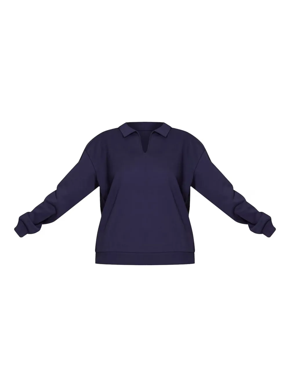 Navy Premium Collared Oversized Sweatshirt