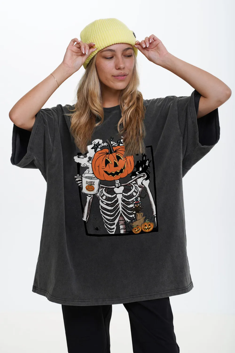 Women's Pumpkin English Halloween Printed T-shirt