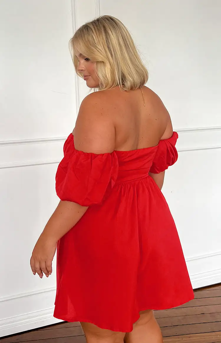 Love Lost Off The Shoulder Red Mini Dress