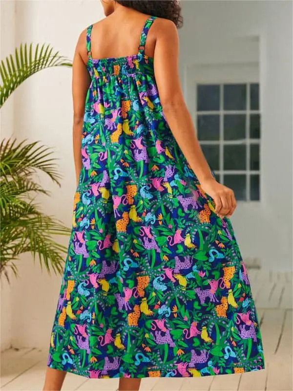 Casual Floral Party Dress With Pockets