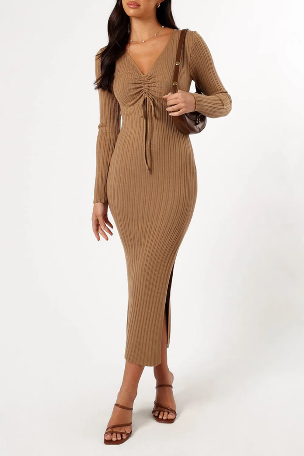 IRENE LONG SLEEVE MIDI DRESS - BLACK