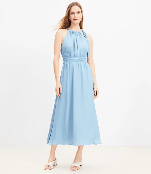 Bow Halter Midi Dress