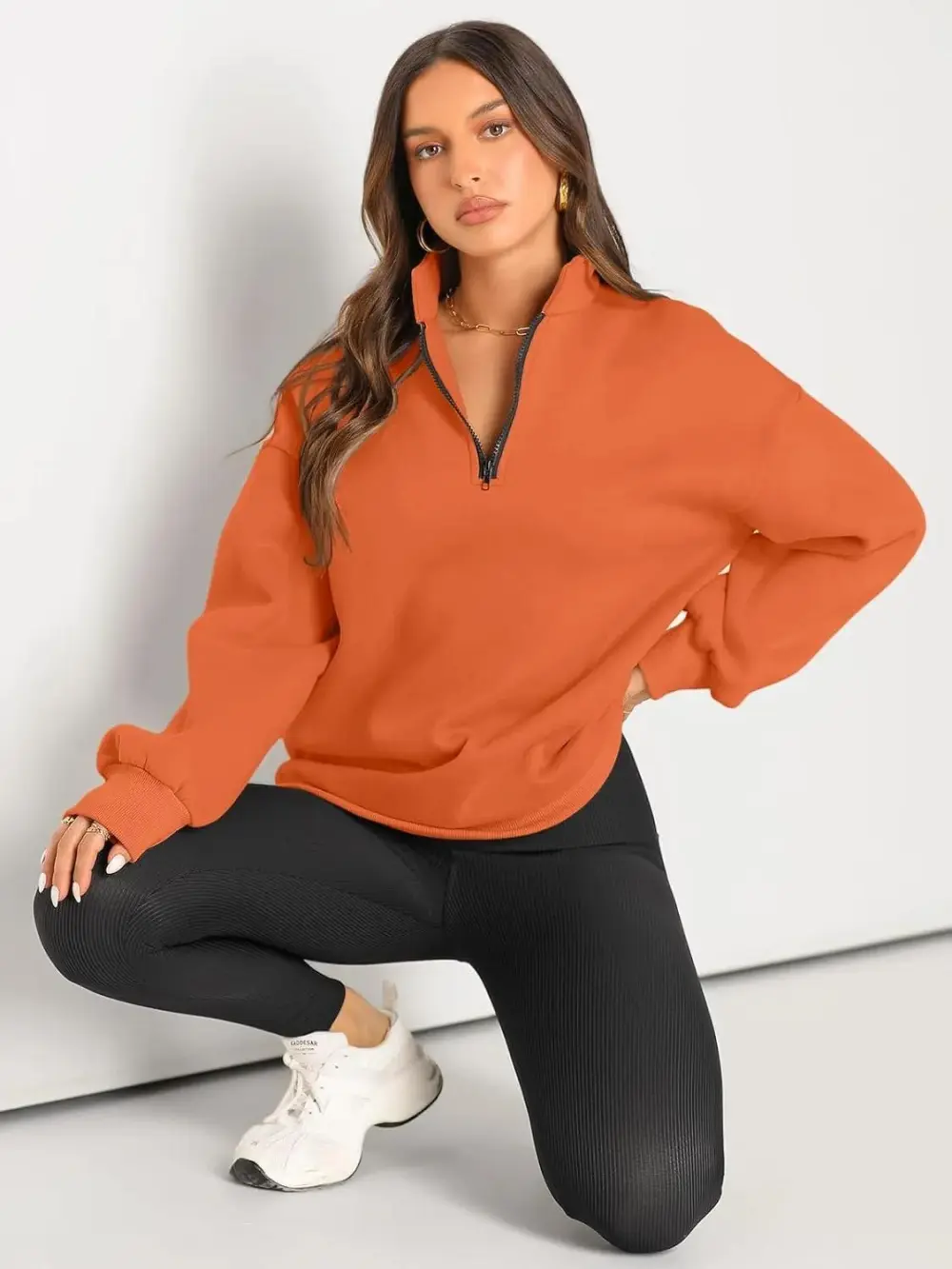 Oversized Sweatshirts Half Zip Pullover Long Sleeve