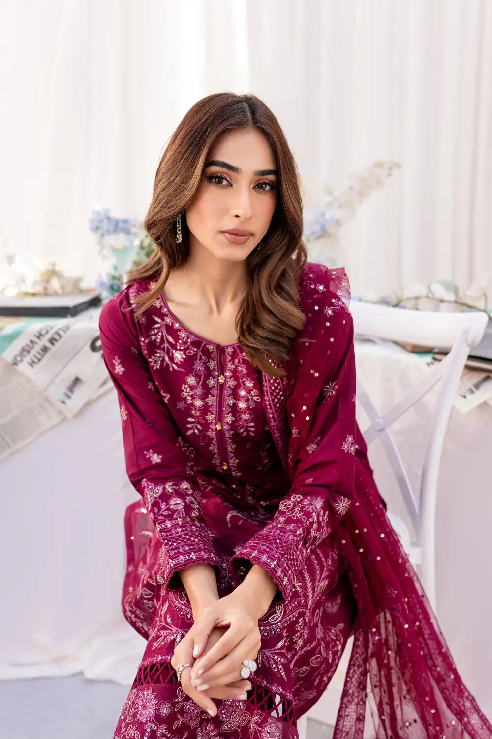 Liara 3Pc - Embroidered Lawn Dress