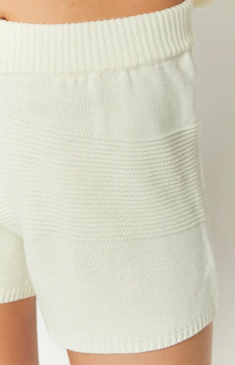 Winslee White Knit Shorts