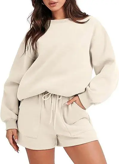 2 Piece Sweatshirt & Shorts Lounge Set