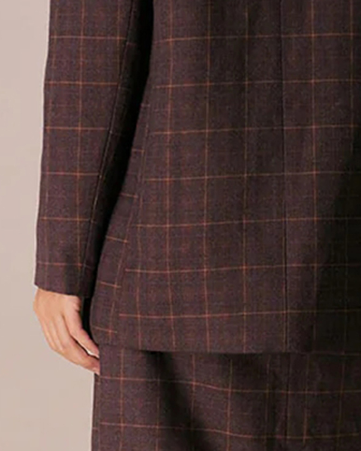 The Coffee Lapel Double Breasted Plaid Blazer