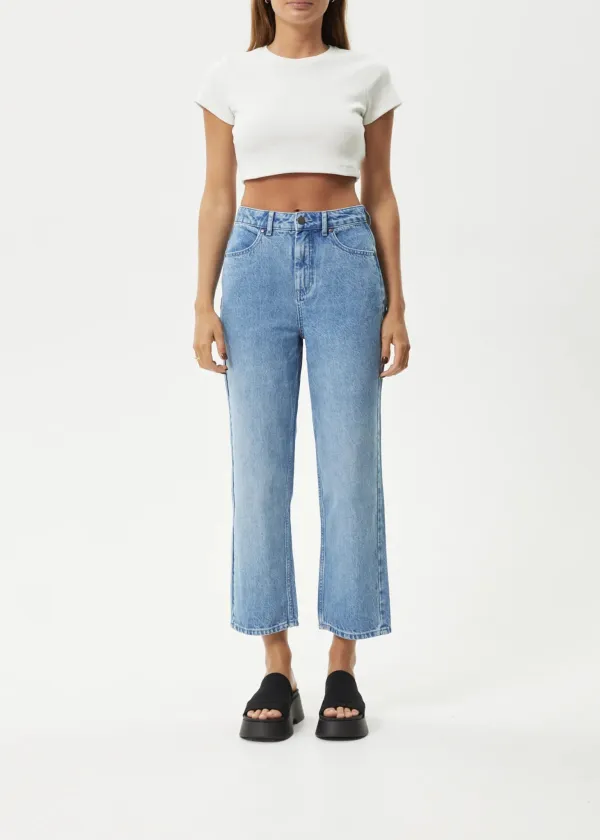 SHELBY - HEMP DENIM CROPPED WIDE LEG JEANS