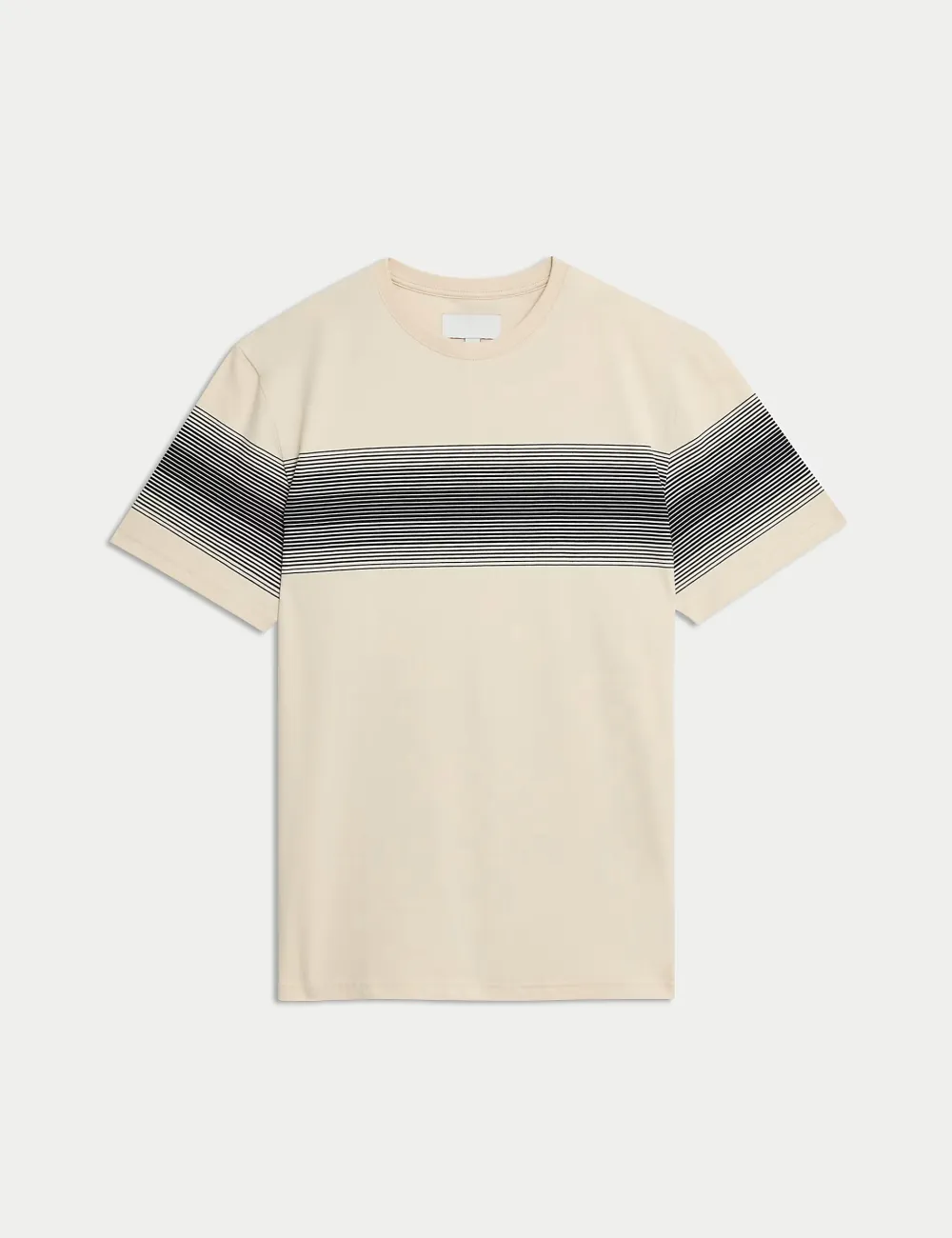 Pure Cotton Striped Crew Neck T-Shirt