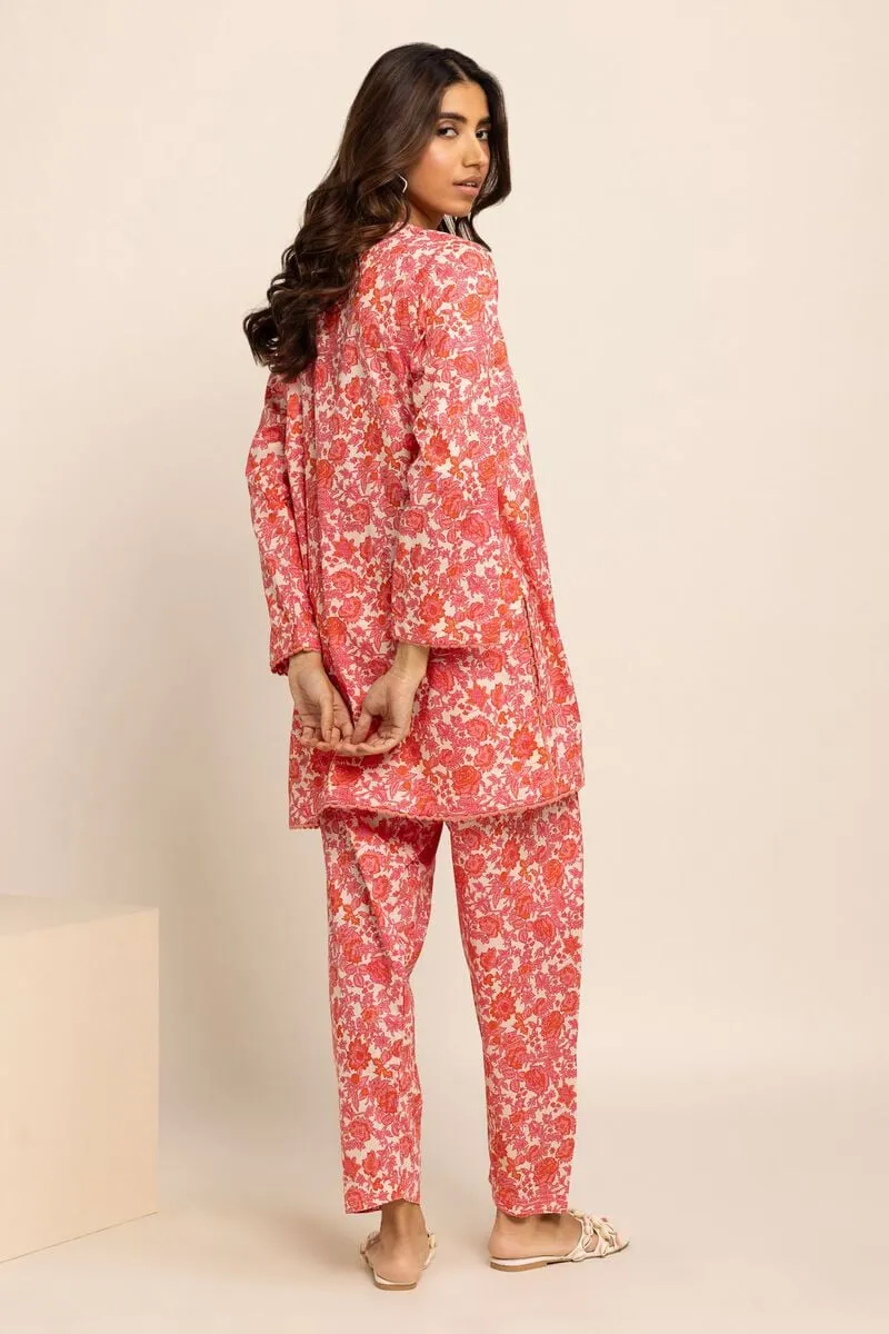 2 Piece | Kurta & Pants | Color Pink