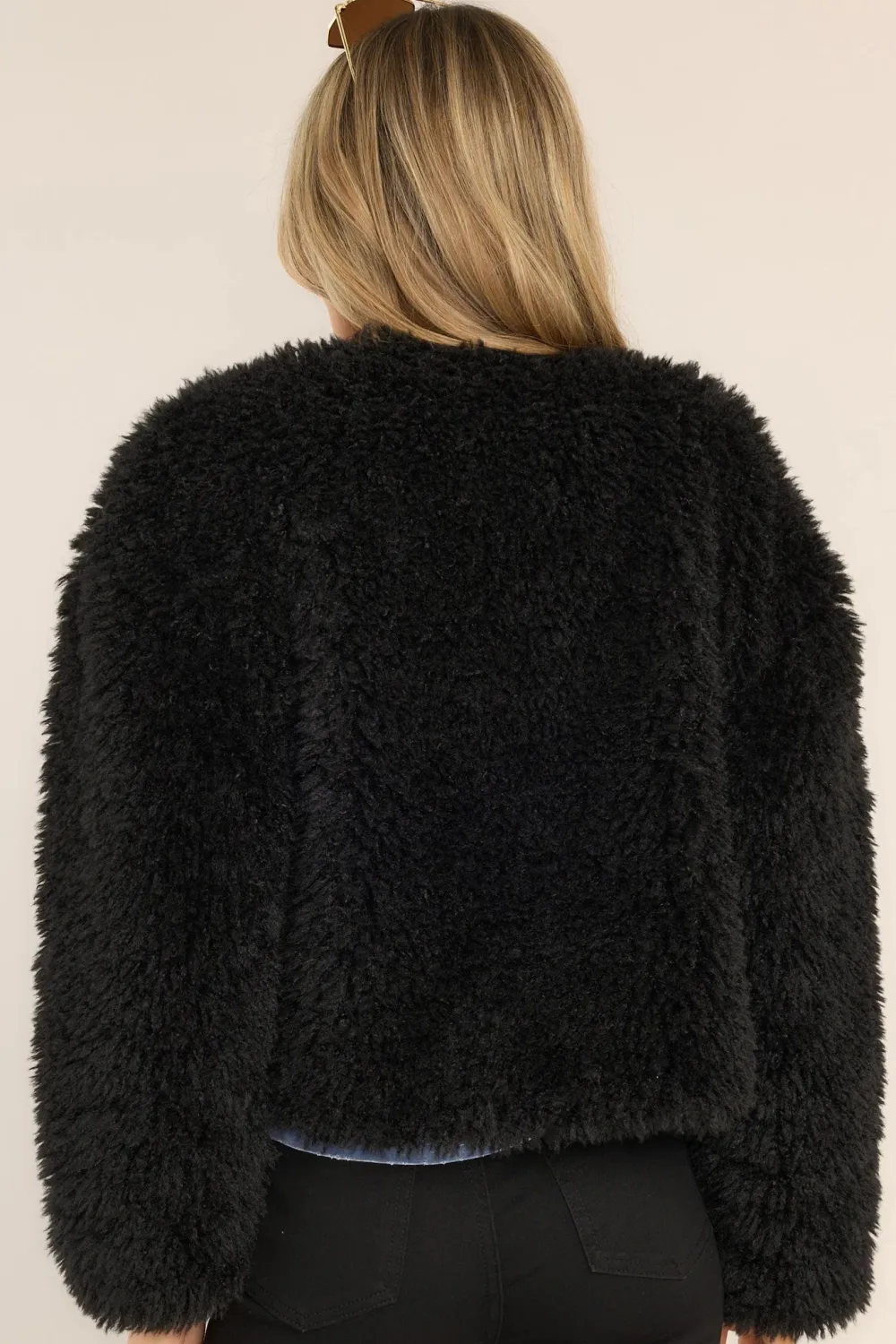 DIVA DREAMS BLACK SHEARLING JACKET