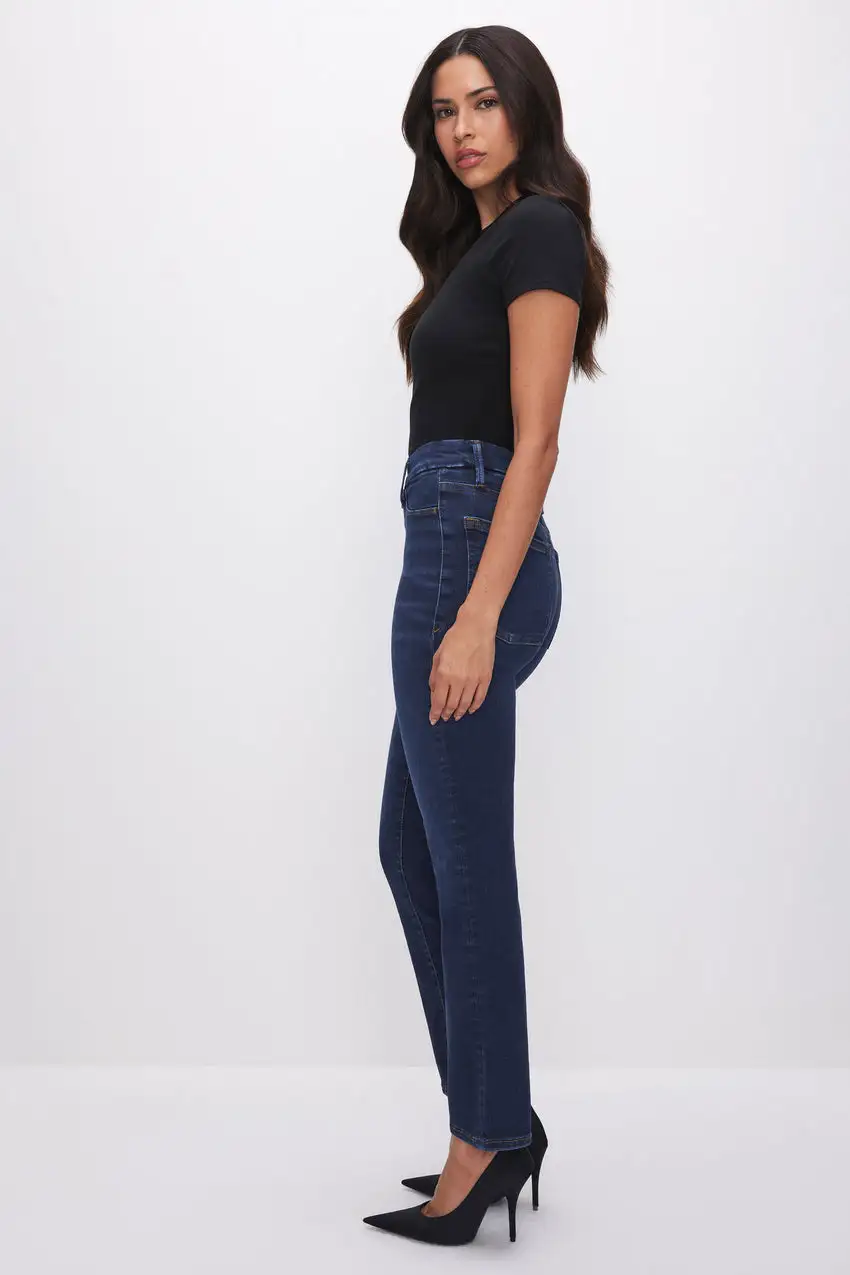 POWER STRETCH PULL-ON STRAIGHT JEANS