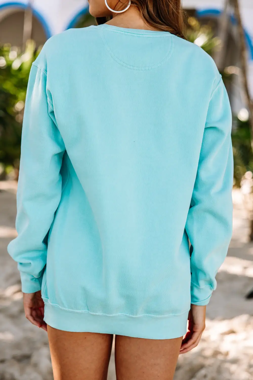 Comfort Colors: Beach Babe Chalky Mint Embroidered Sweatshirt