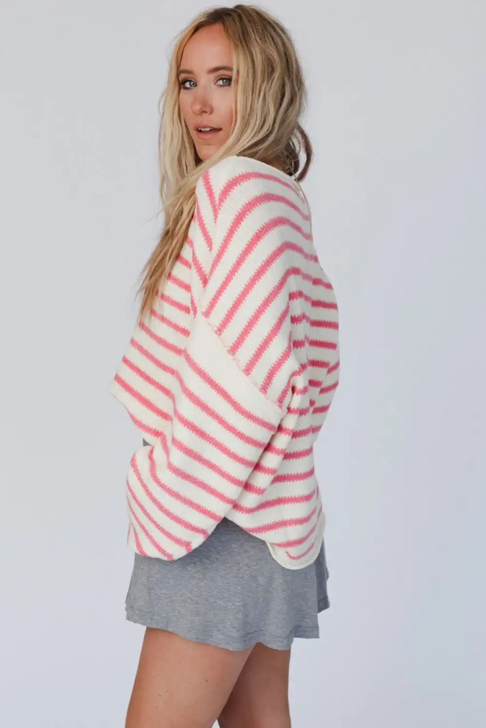 Striped Drop Shoulder Oversized Sweater