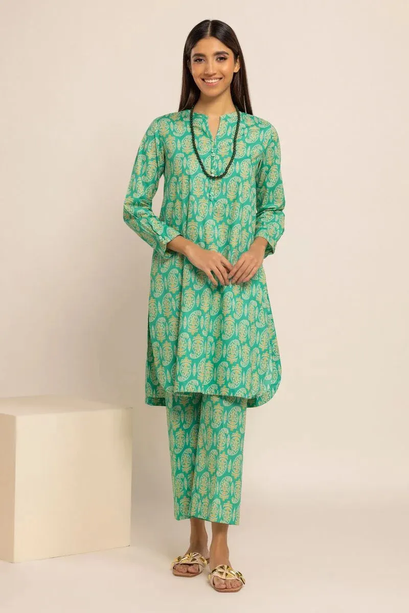 2 Piece | Kurta & Pants | Color Green