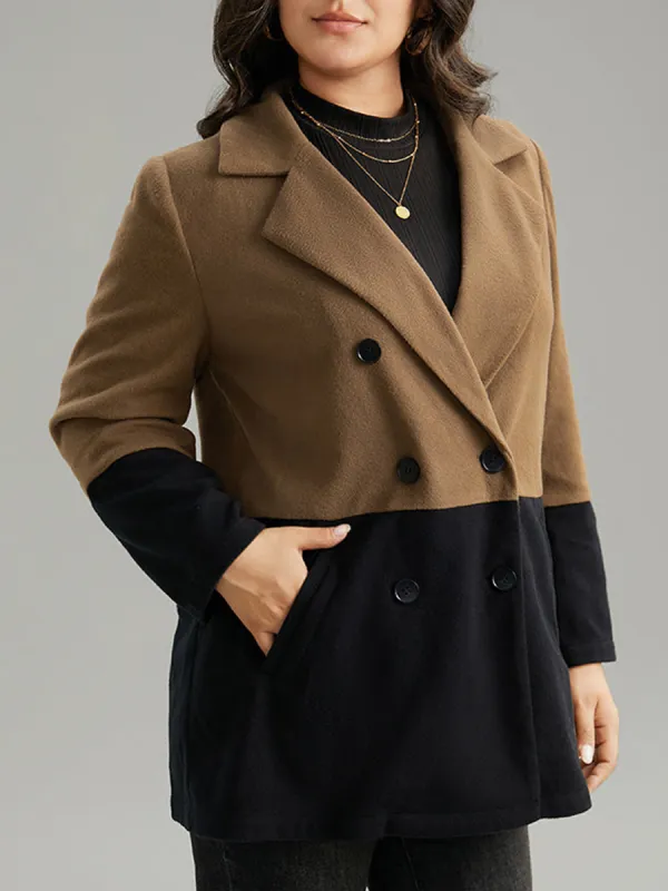 Plus-size women's elegant tweed coat