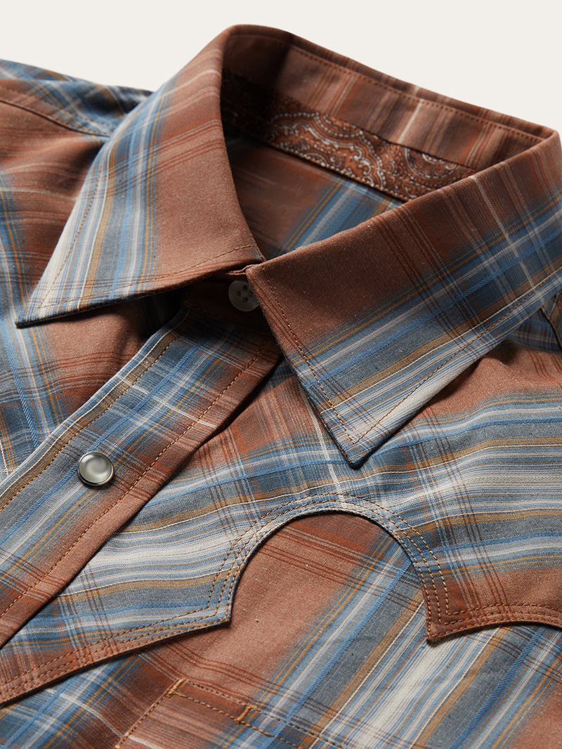 Men's Rustic Plaid Western Shirt