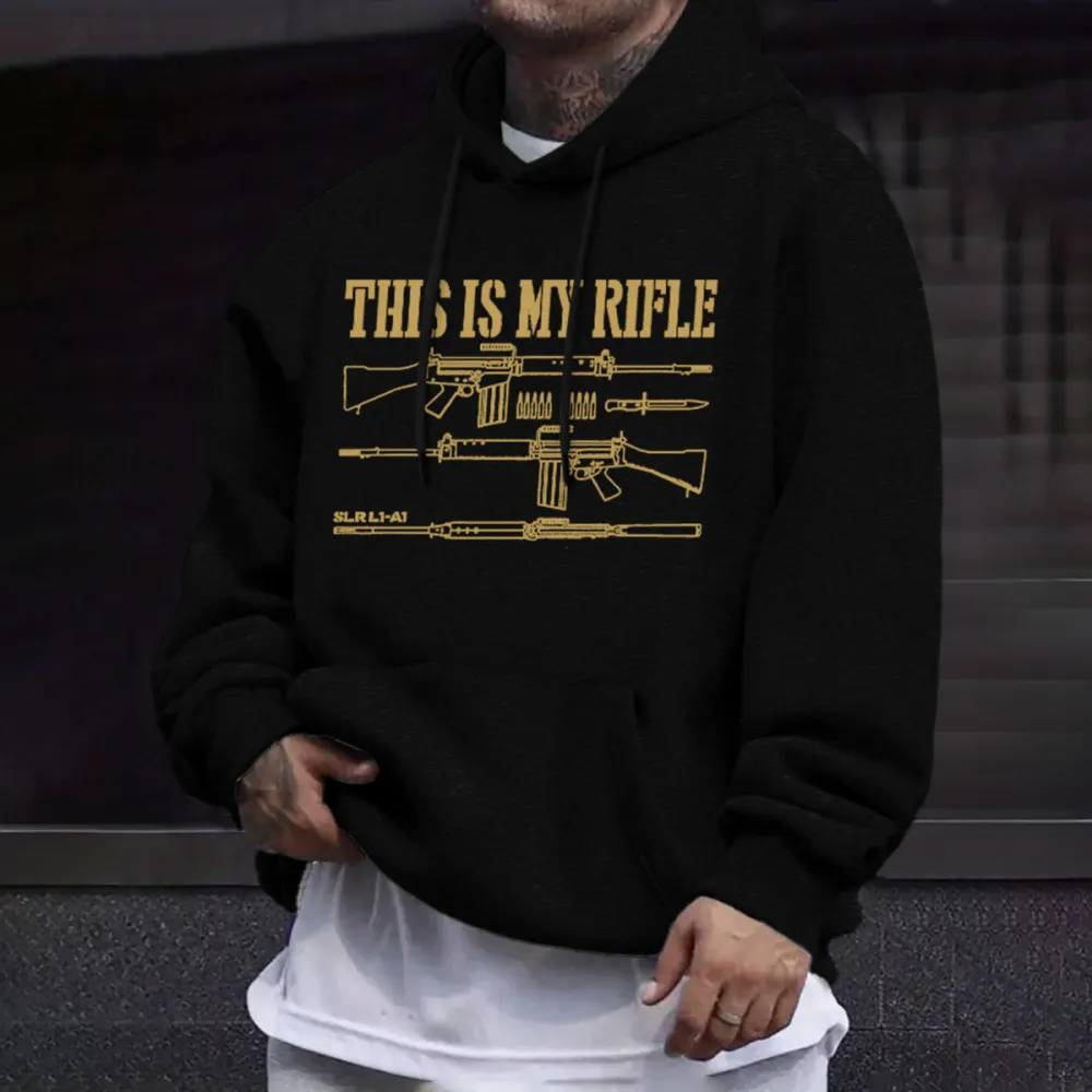 Mens This Is My Rifle Hoodie,Long Sleeve, Size S-3XL