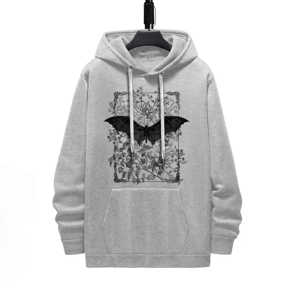 BAT DESIGNED PATTERN PRINTED HOODIE