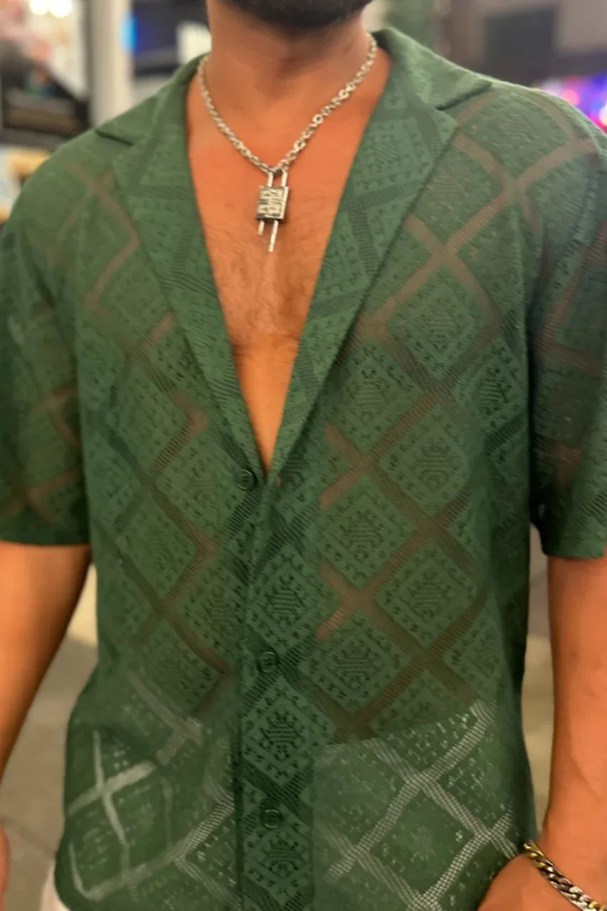 GREEN DEEP V-NECK TULUM SET