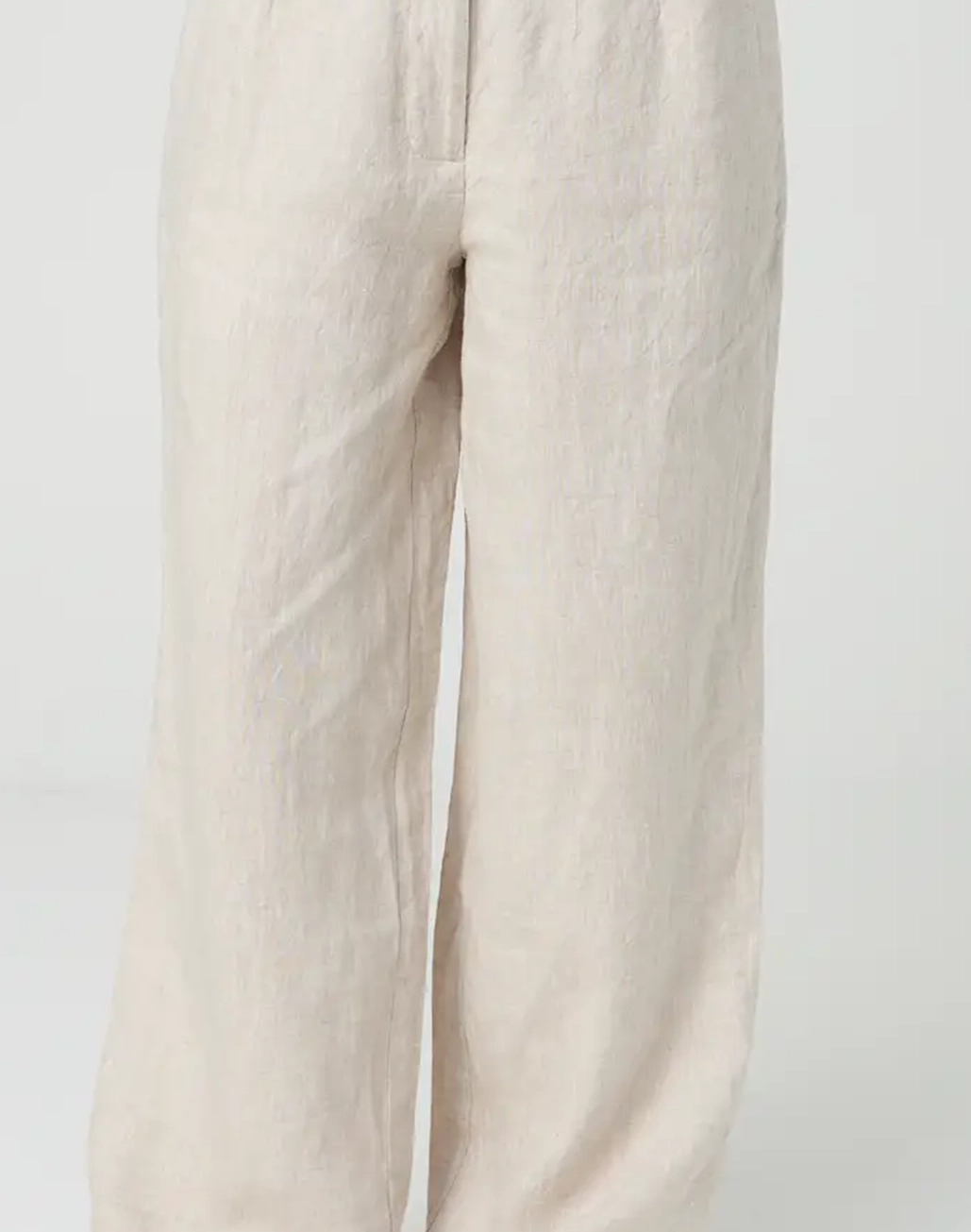 Linen Pleat Wide Leg Pant