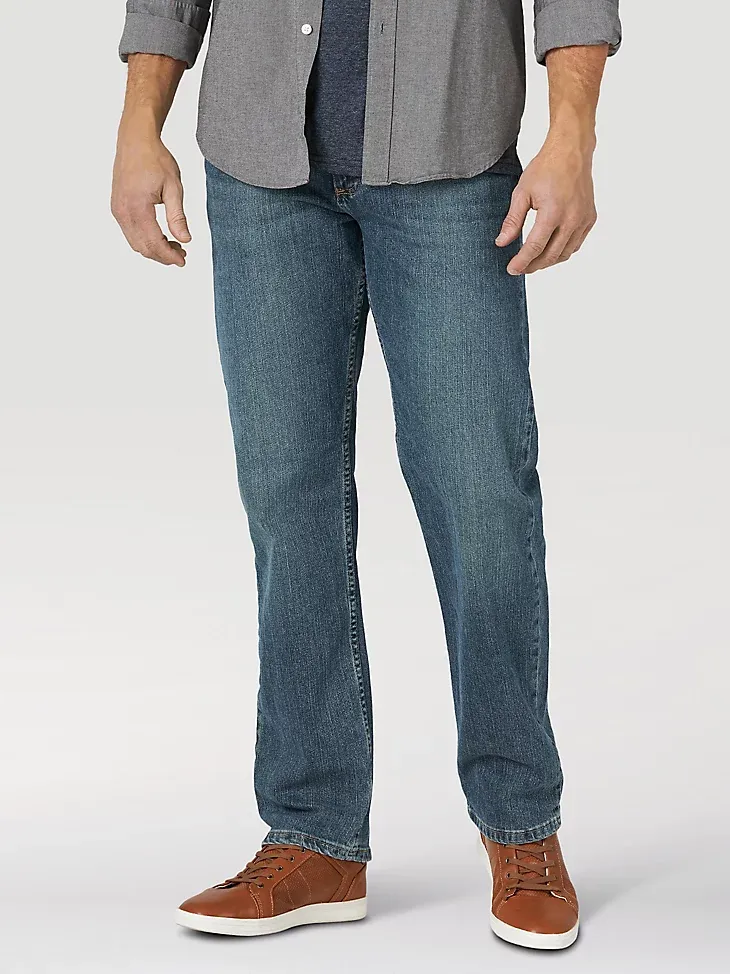 MEN'S RELAXED FIT FLEX JEAN IN MID DENIM