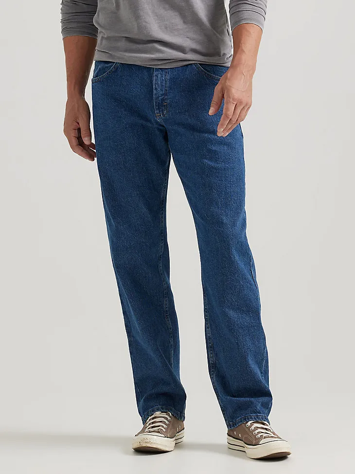 MEN'S WRANGLER AUTHENTICS® RELAXED FIT FLEX JEAN IN DARK STONEWASH