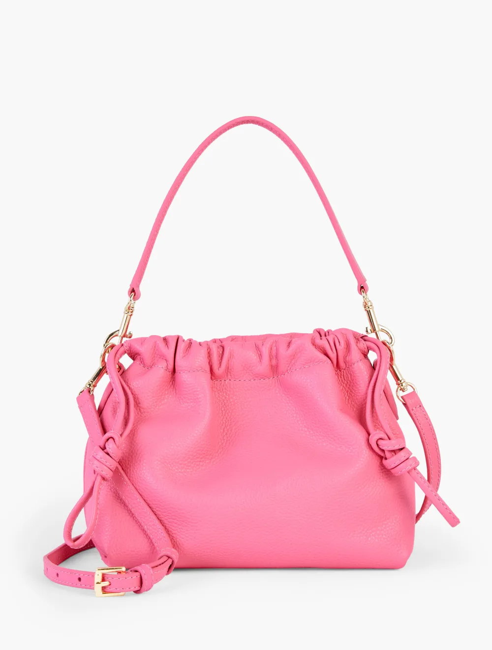 Leather Drawstring Crossbody Bag