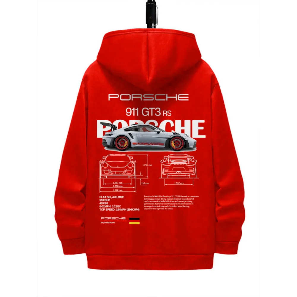 911 GT3 RS DESIGNED PATTERN PRINTED HOODIE