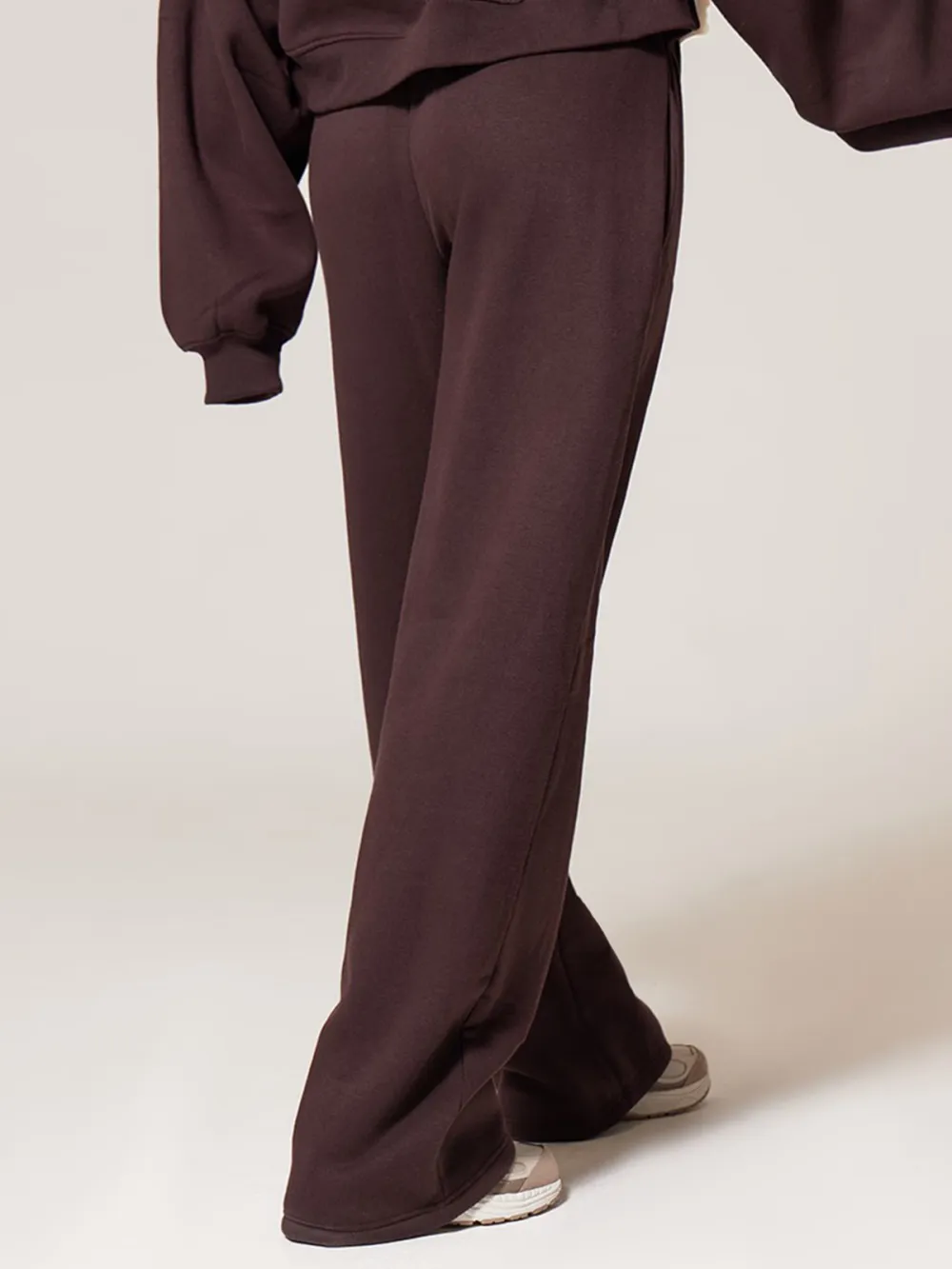 Chocolate Wide Leg Embroidered Sweatpants