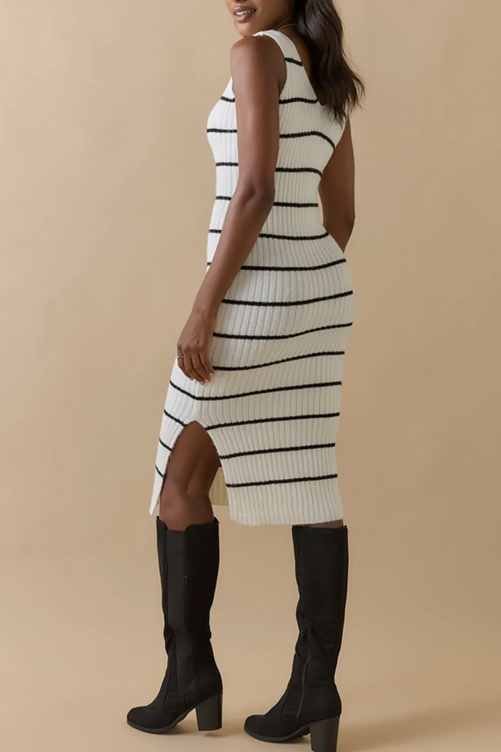 Nela Striped Midi Dress