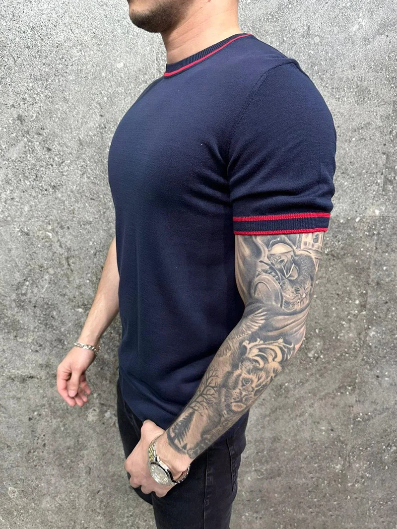 Men's casual striped T-shirt