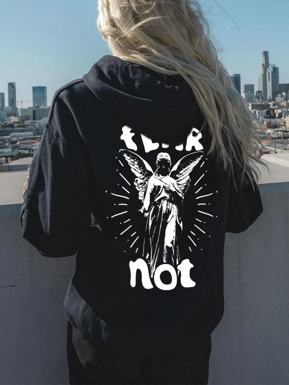 Fear Not Funny Pattern Printed Hoodie