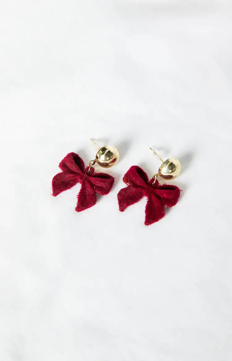 Isibel Red Bow Earrings (FREE over $110)