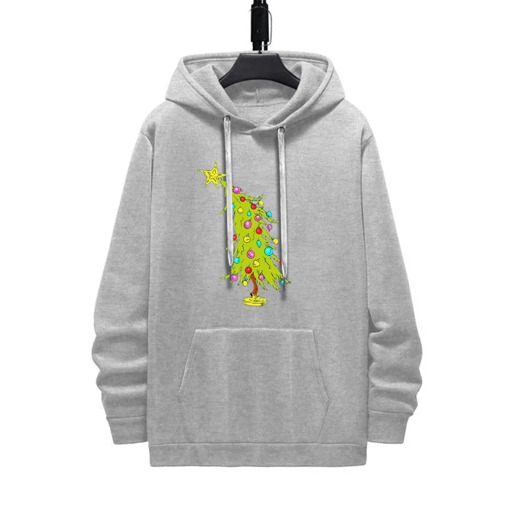 CHRISTMAS TREE PATTERN PRINTED HOODIE