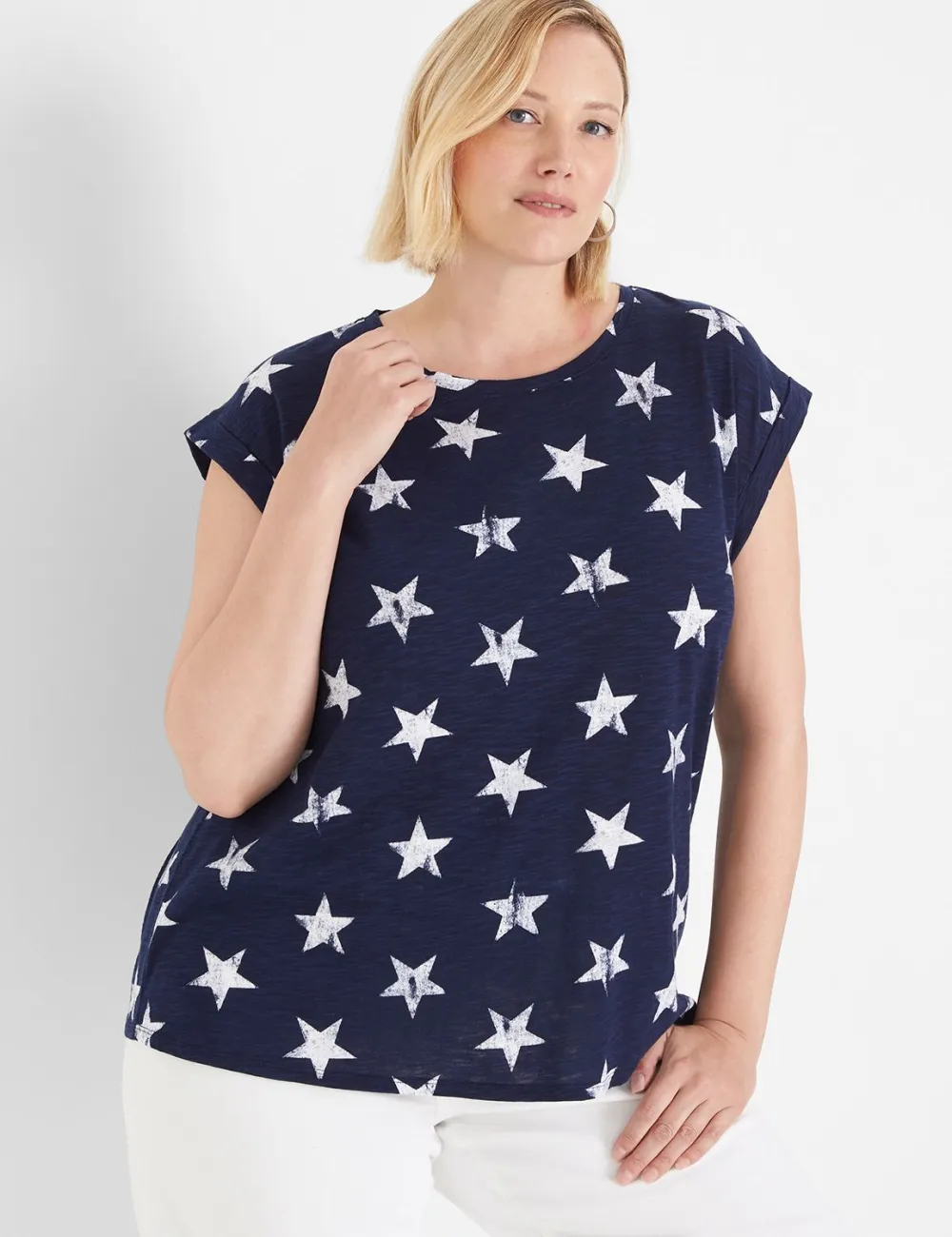 Dolman Cap-Sleeve Crew-Neck Tee