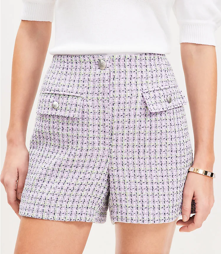 Tweed Flap Pocket Shorts