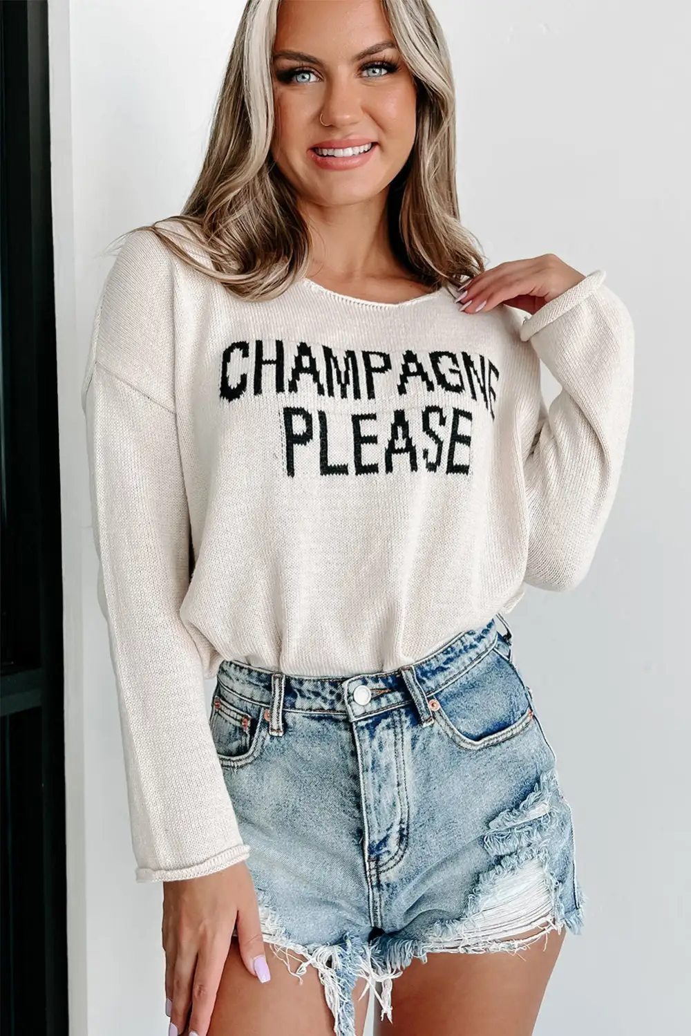 Champagne Please Graphic Sweater