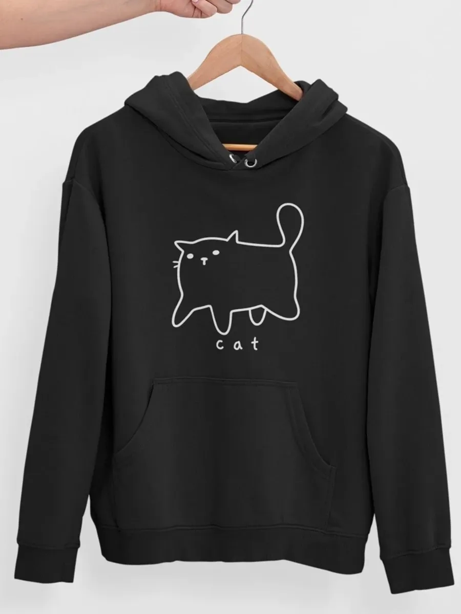 Cat Hoodie / Unique Hoodie, Funny Cat Hoodie, Don't Care Hoodie, Humour Gifts, Unique Present