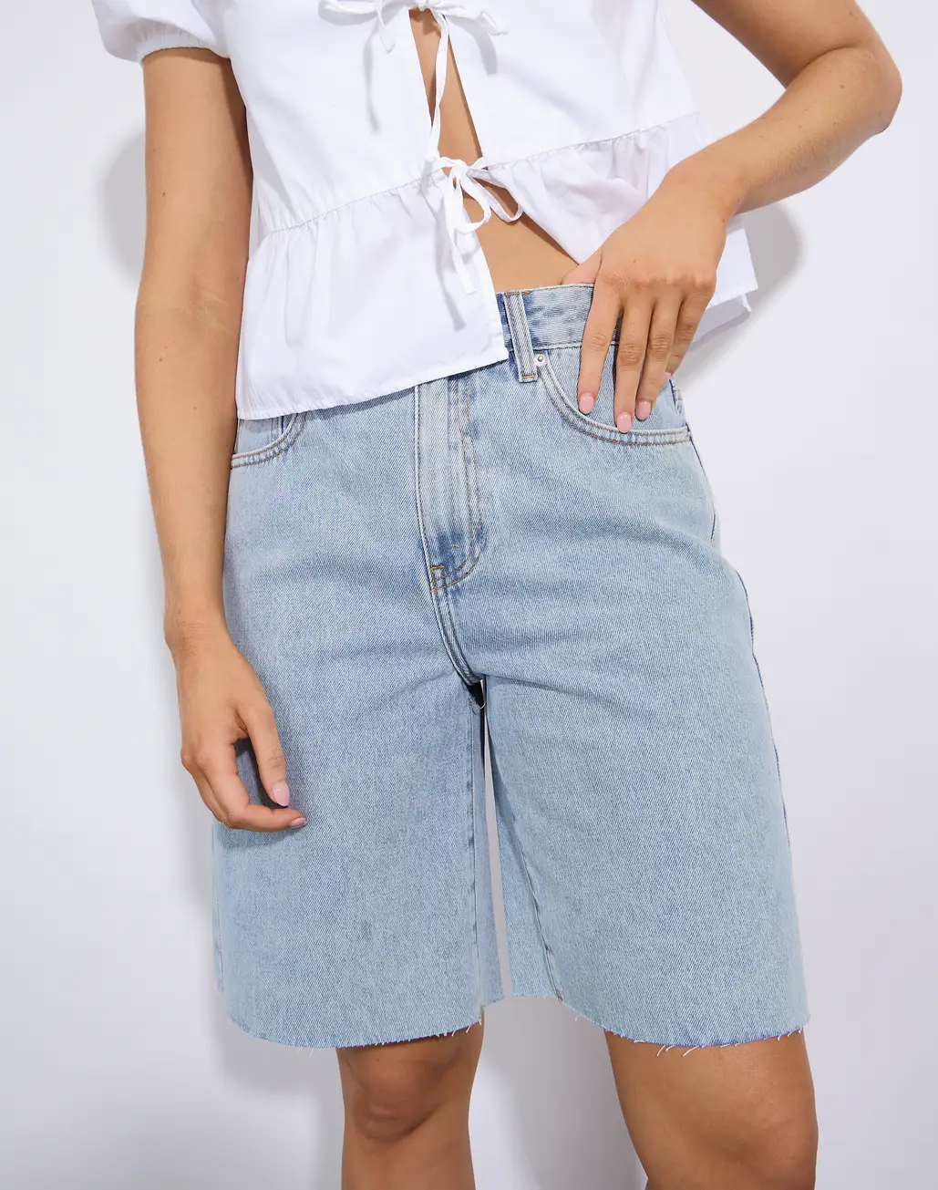 High Rise Baggy Denim Short