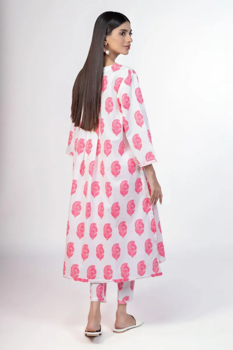 2 Piece Kurta | Embroidered & Pants | Pink