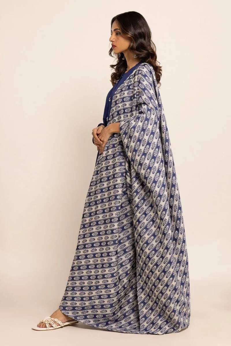 3 Piece Kurta Embroidered | Dupatta& Bottom & Tops | Color Navy Blue