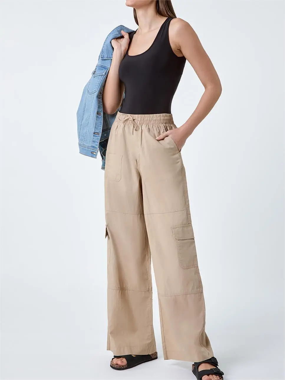 Khaki Tie-Pocket Pants