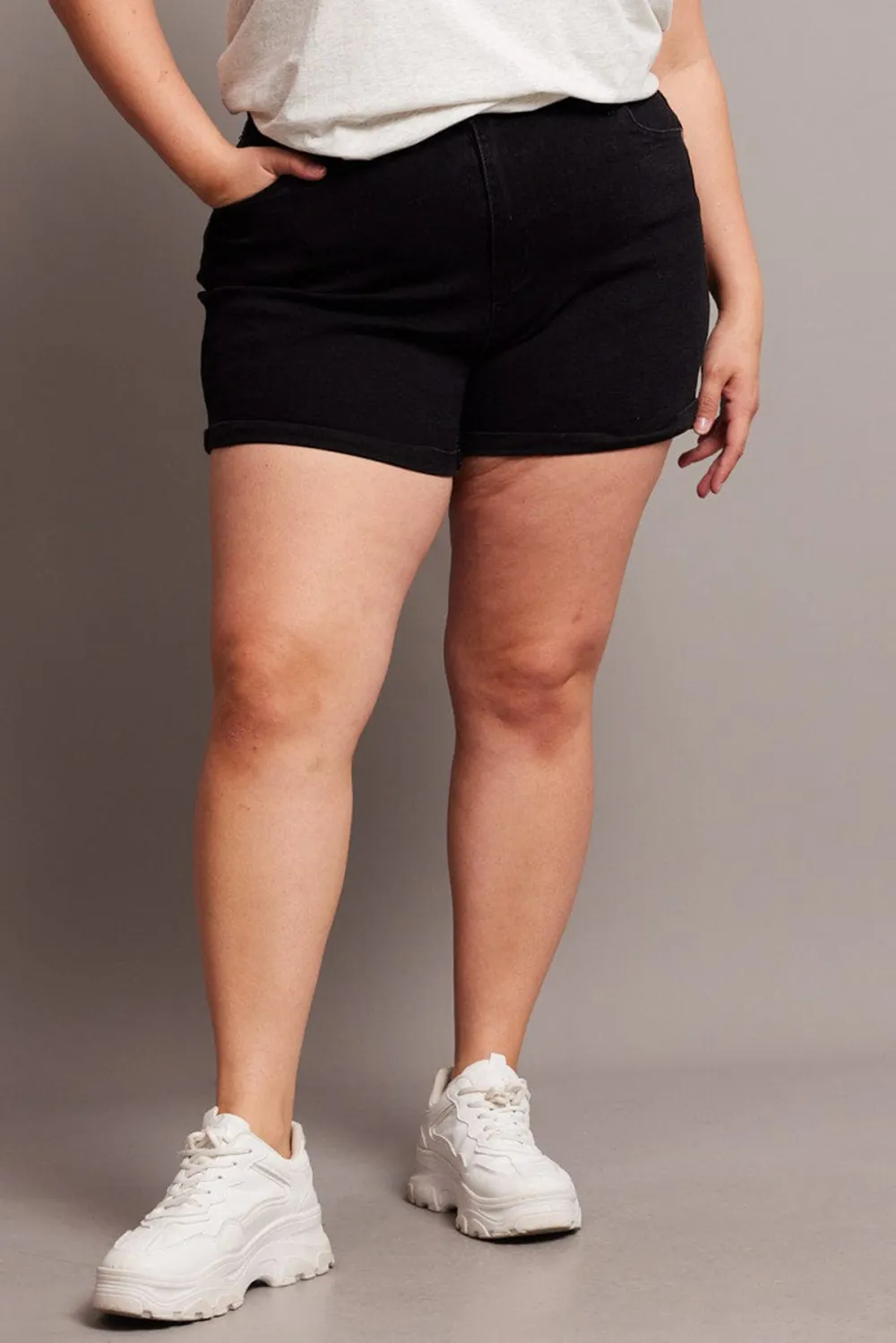 Black Skinny Shorts High Rise